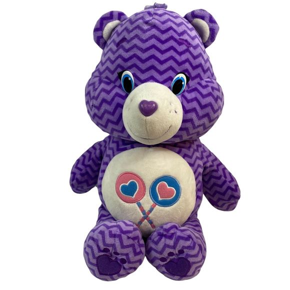 Care Bears Other - Care Bears Share Bear Purple Zigzag Large Jumbo Plush 20" 2015 Just Play